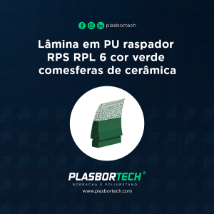 Lâmina em PU raspador RPS RPL 6 cor verde com esferas de cerâmica