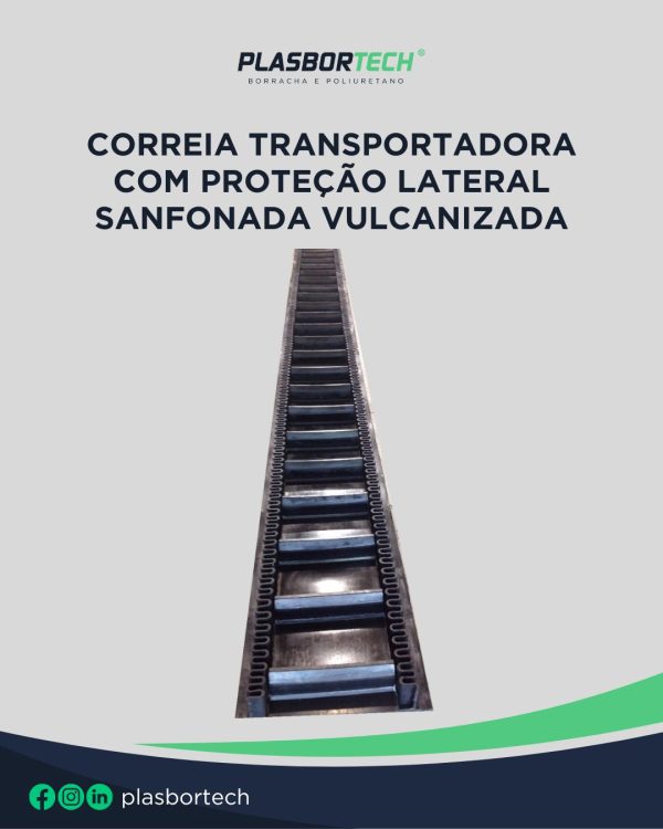 Correia Transportadora com Proteção Lateral Sanfonada Vulcanizada - Imagem 2