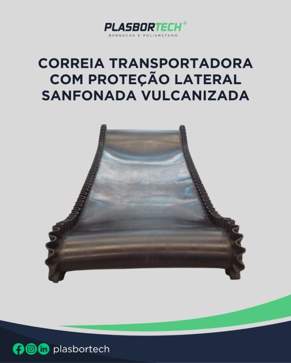 Correia Transportadora com Proteção Lateral Sanfonada Vulcanizada - Imagem 3