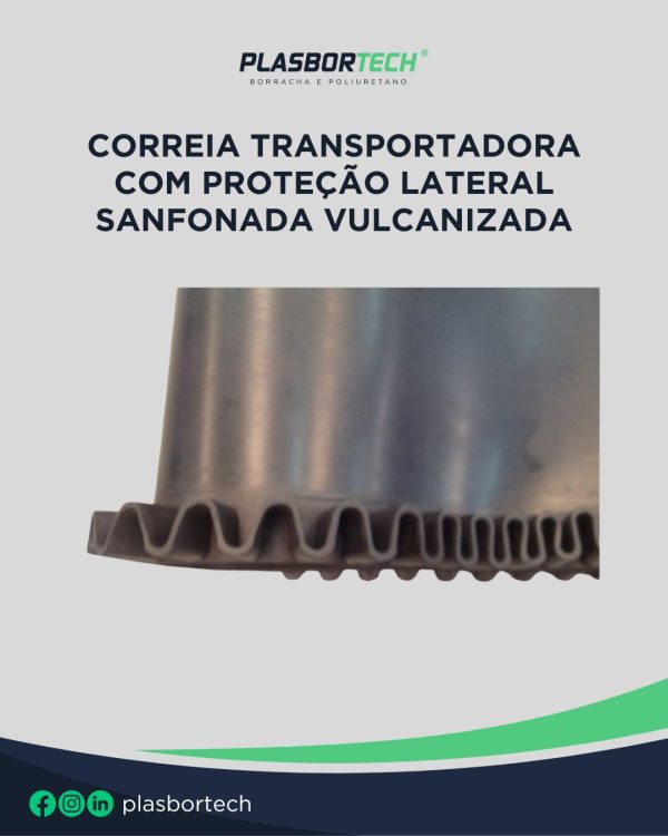 Correia Transportadora com Proteção Lateral Sanfonada Vulcanizada - Imagem 4